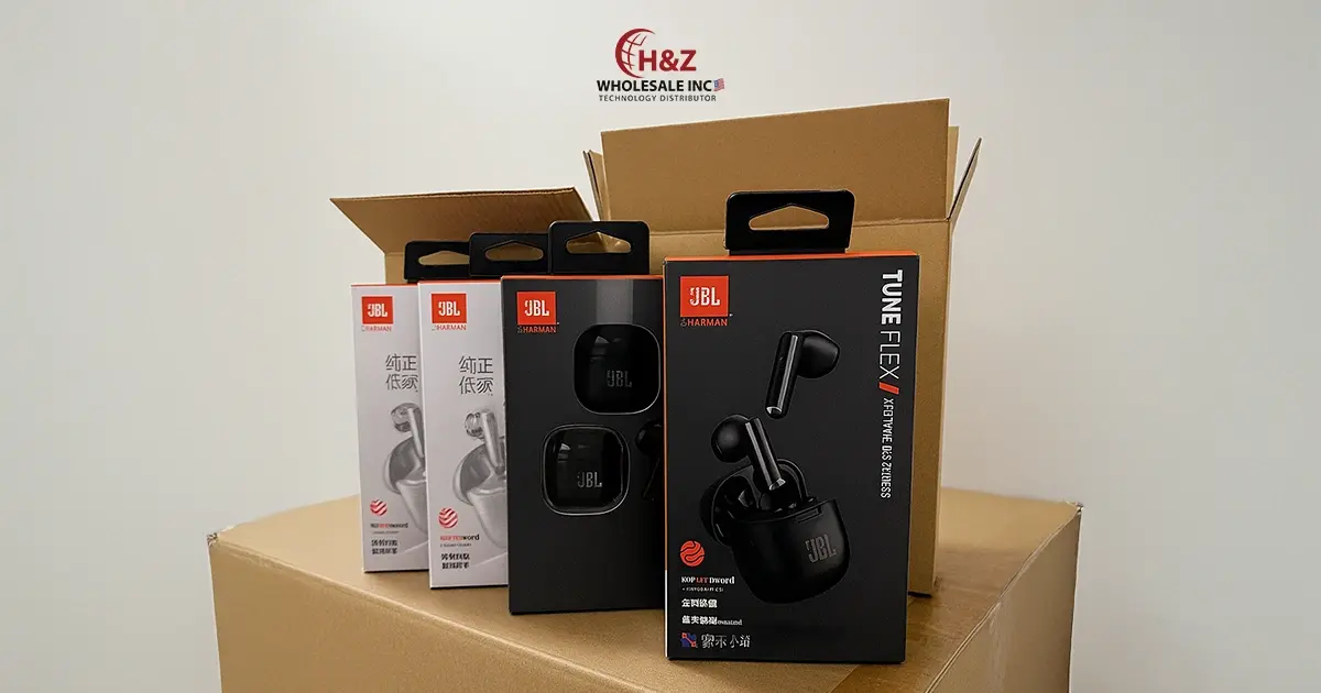 JBL earbuds packed for resale to buy laptops in bulk with